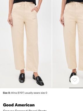 Good American Cropped Barrel Pants